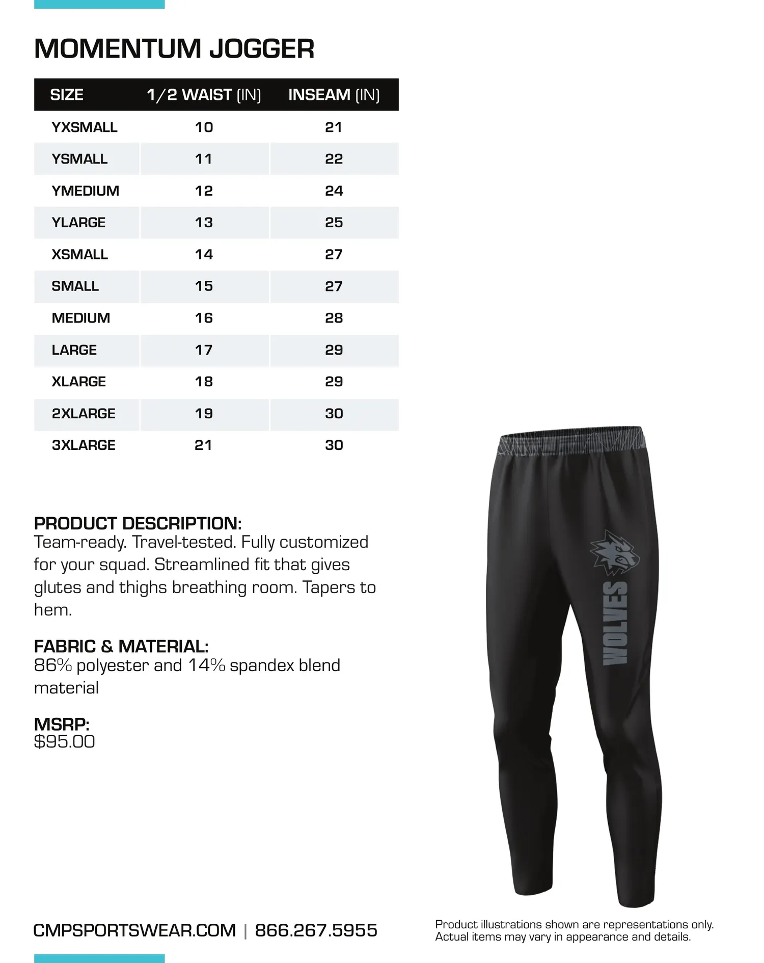 Men's Performance Size Chart — page 3