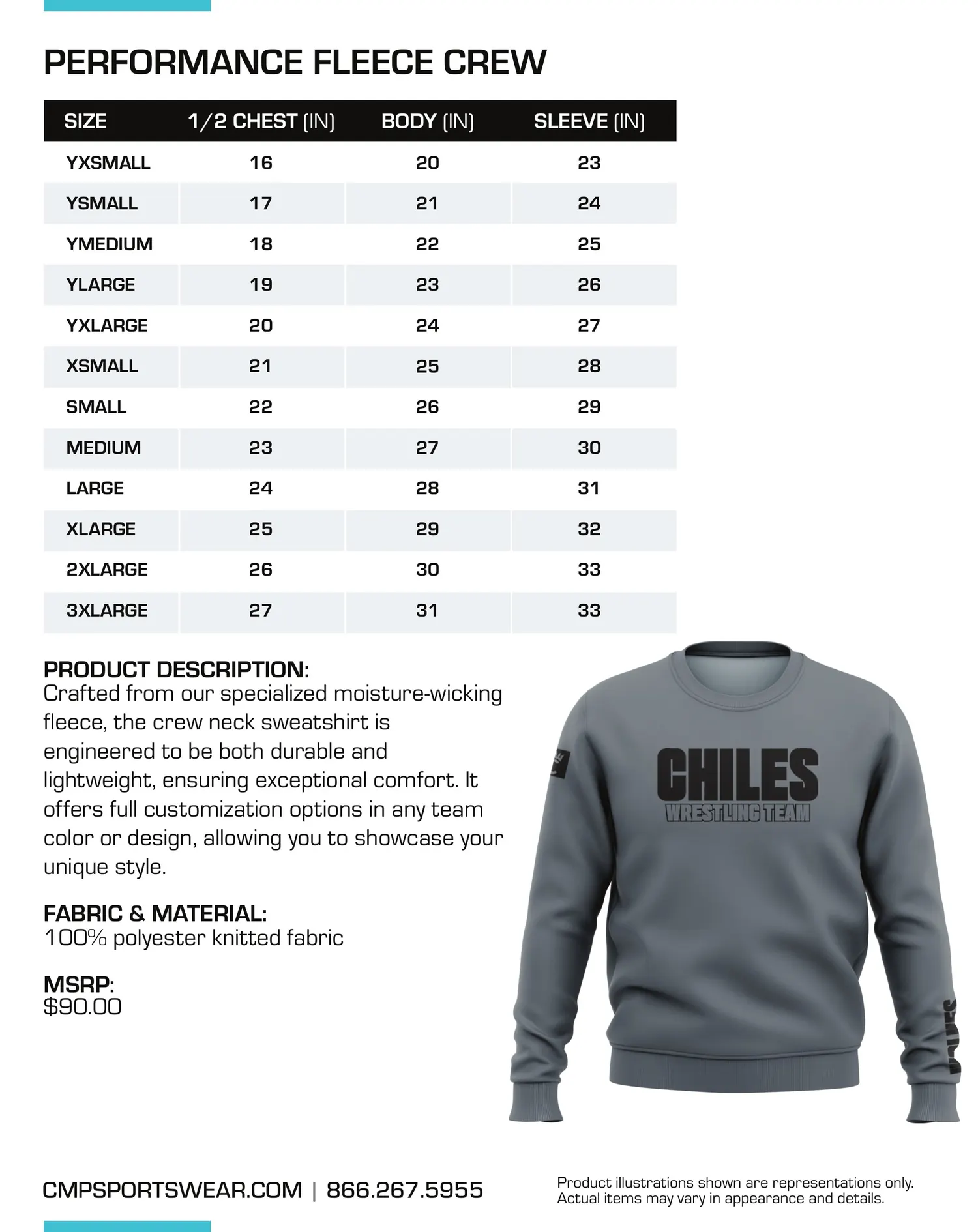 Men's Performance Size Chart — page 9