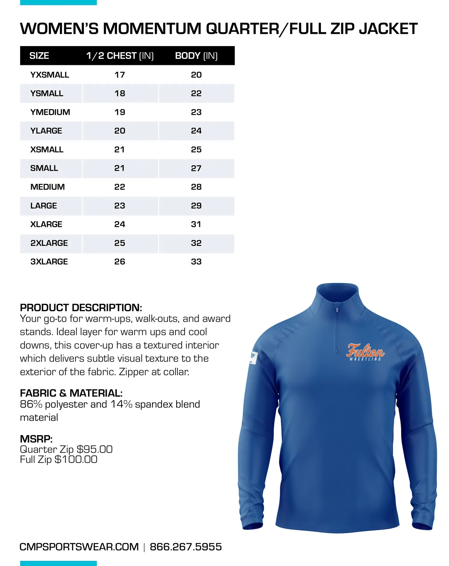 Women's Performance Size Chart — page 2