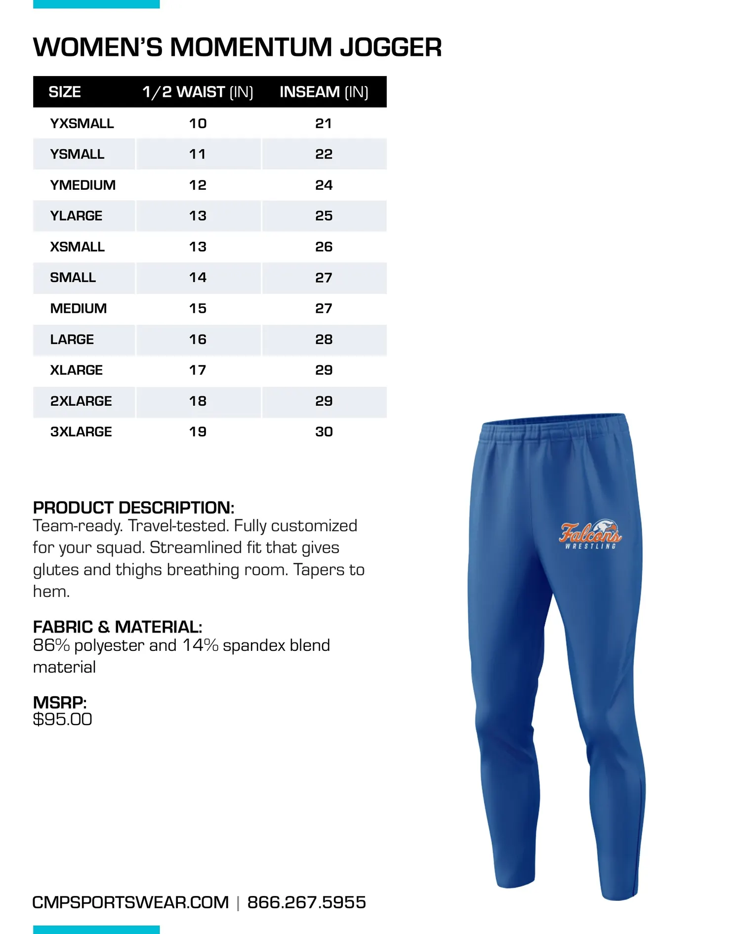 Women's Performance Size Chart — page 3