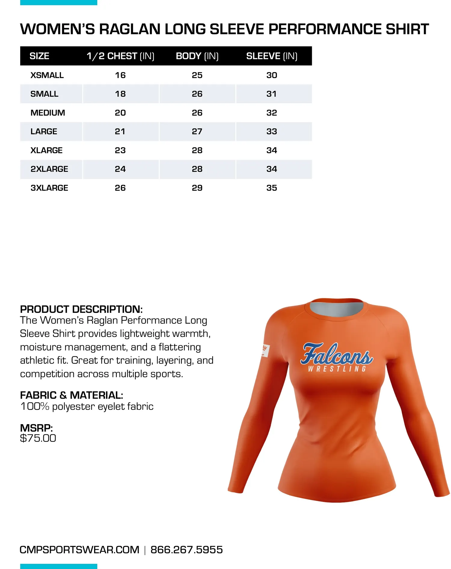 Women's Performance Size Chart — page 4