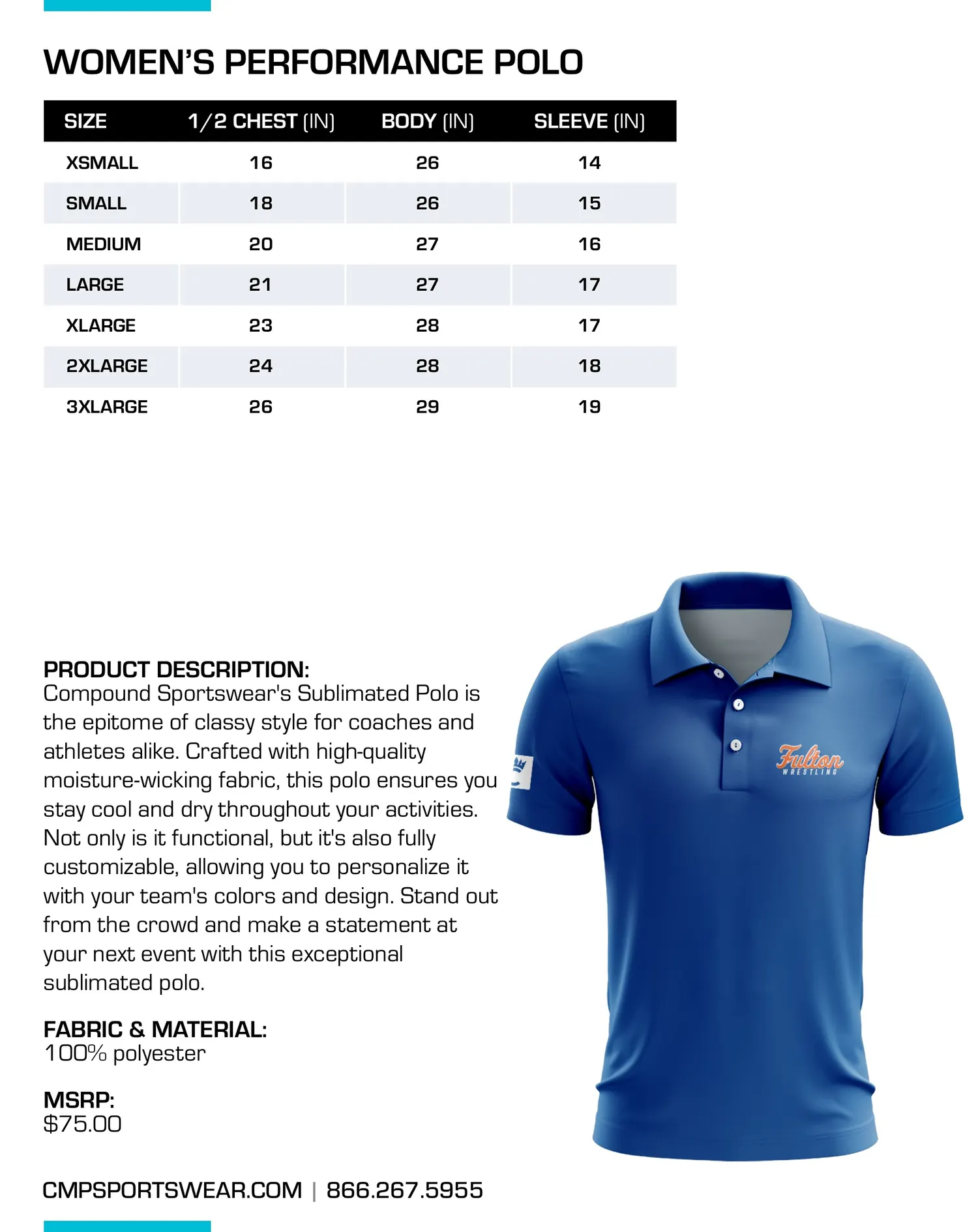 Women's Performance Size Chart — page 6