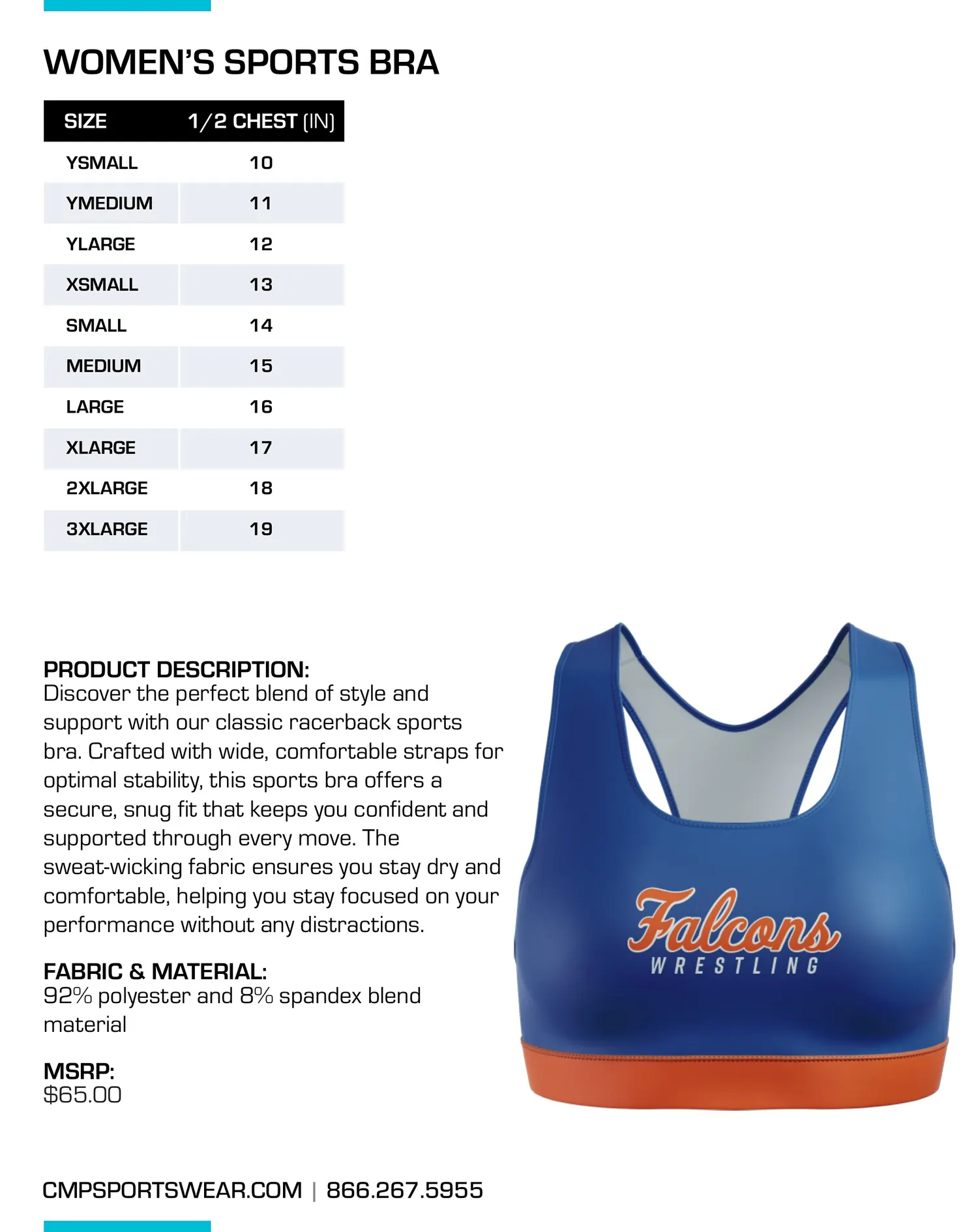 Women's Performance Size Chart — page 8