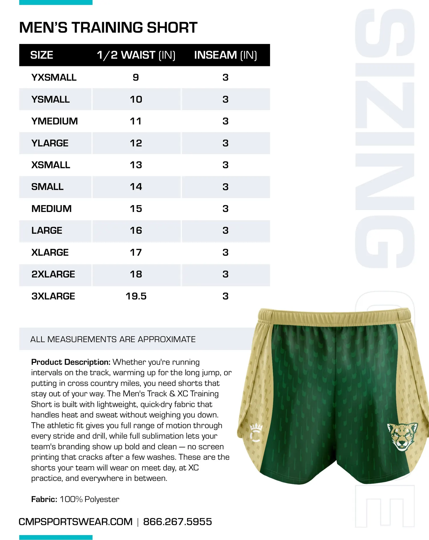 Men's Track & Field/XC Size Chart — page 4
