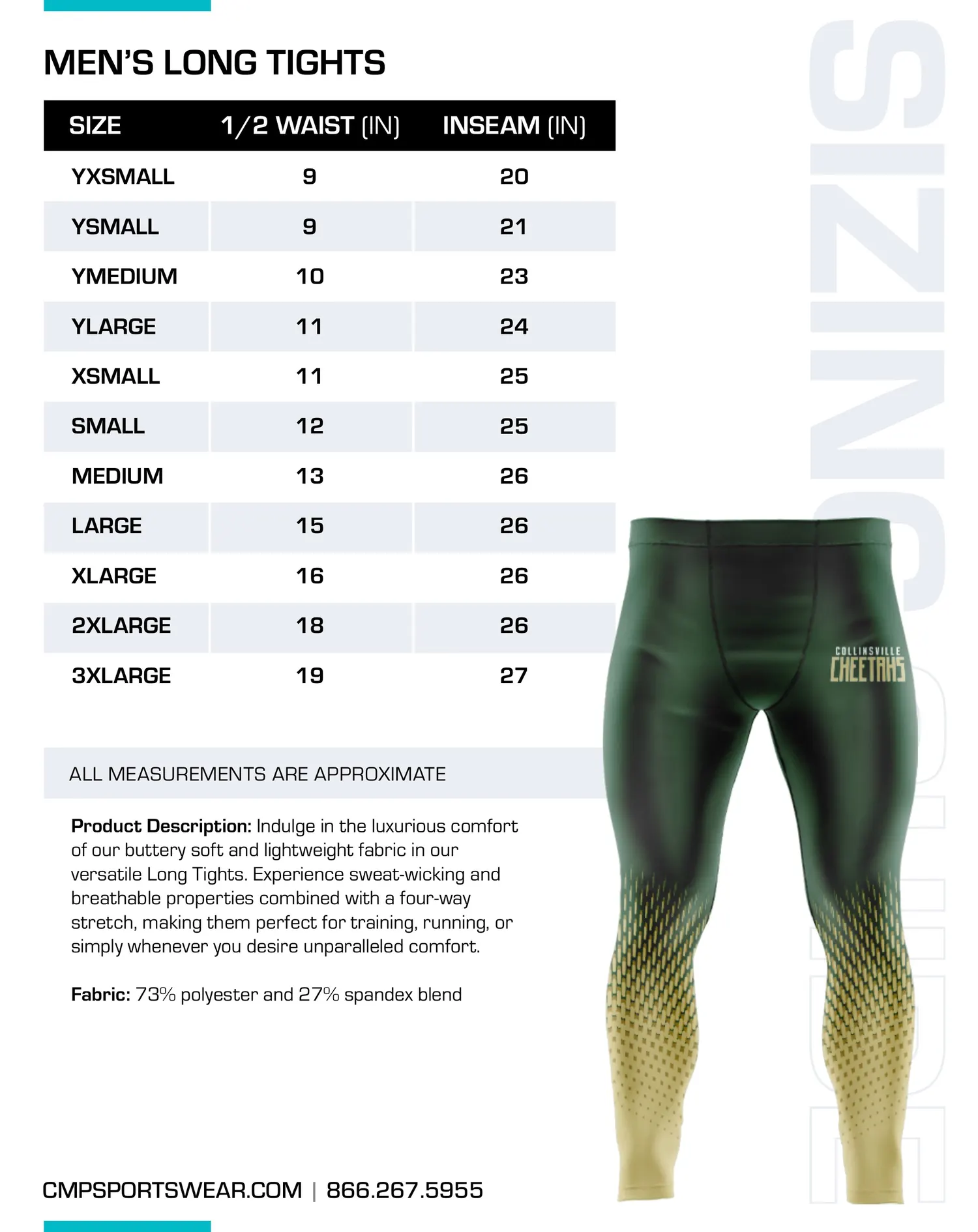 Men's Track & Field/XC Size Chart — page 6
