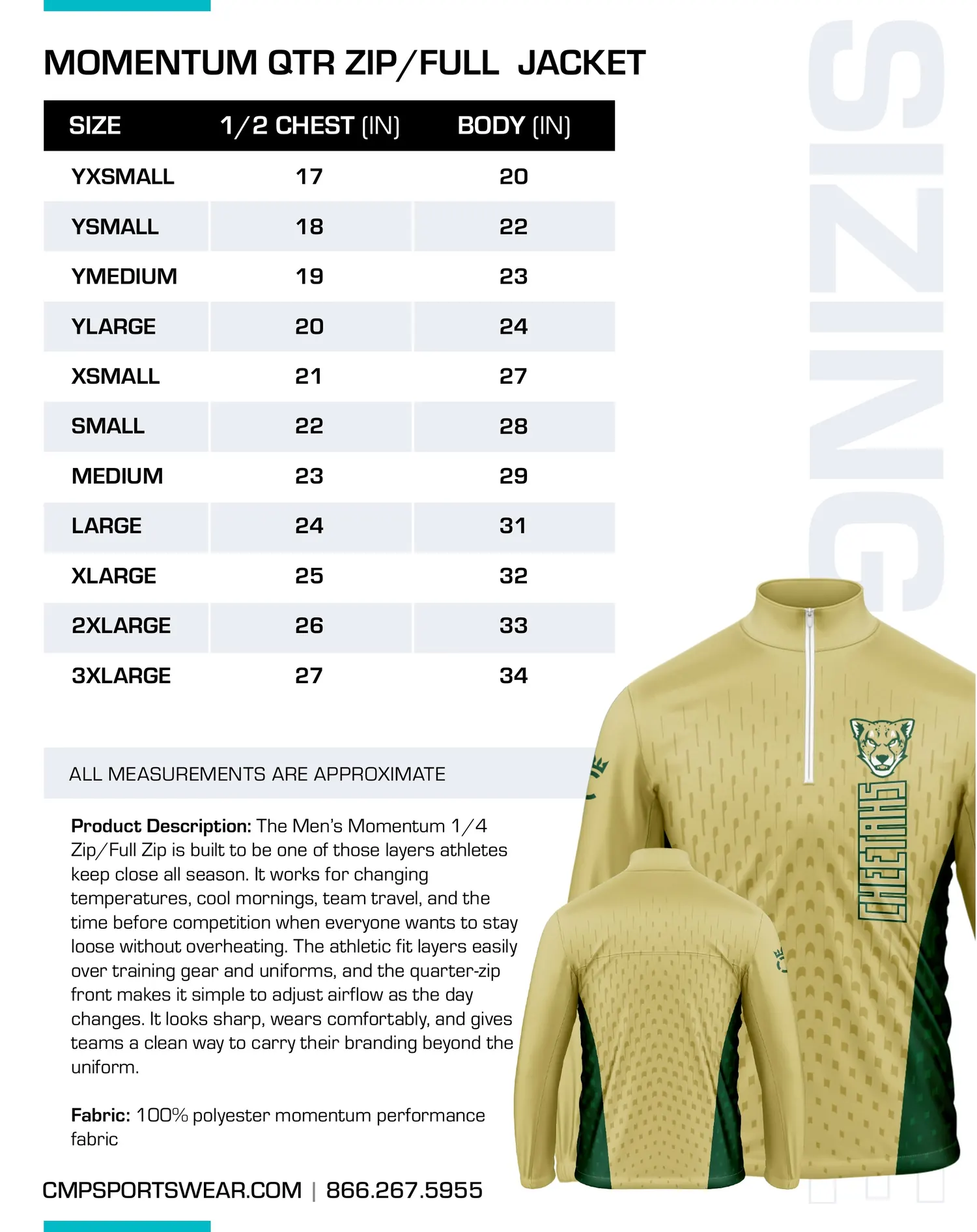 Men's Track & Field/XC Size Chart — page 9