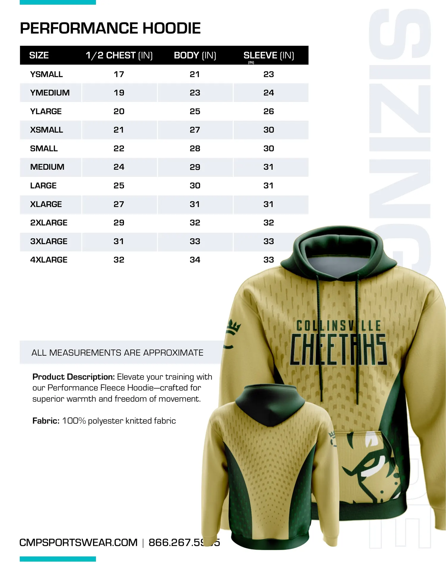 Men's Track & Field/XC Size Chart — page 11