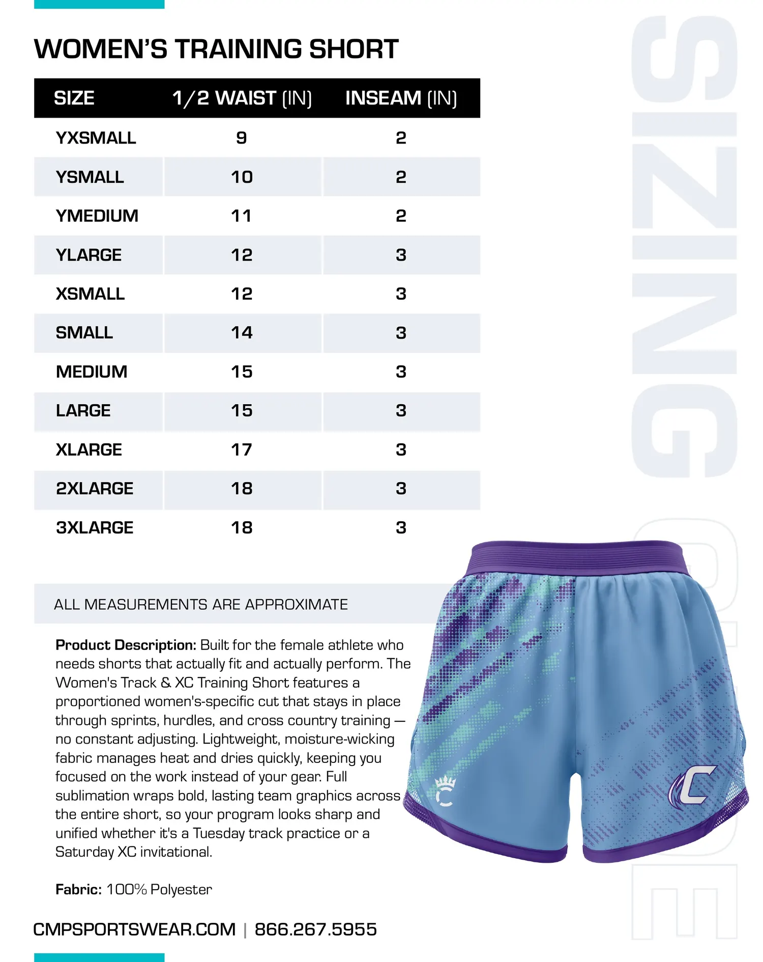 Women's Track & Field/XC Size Chart — page 4