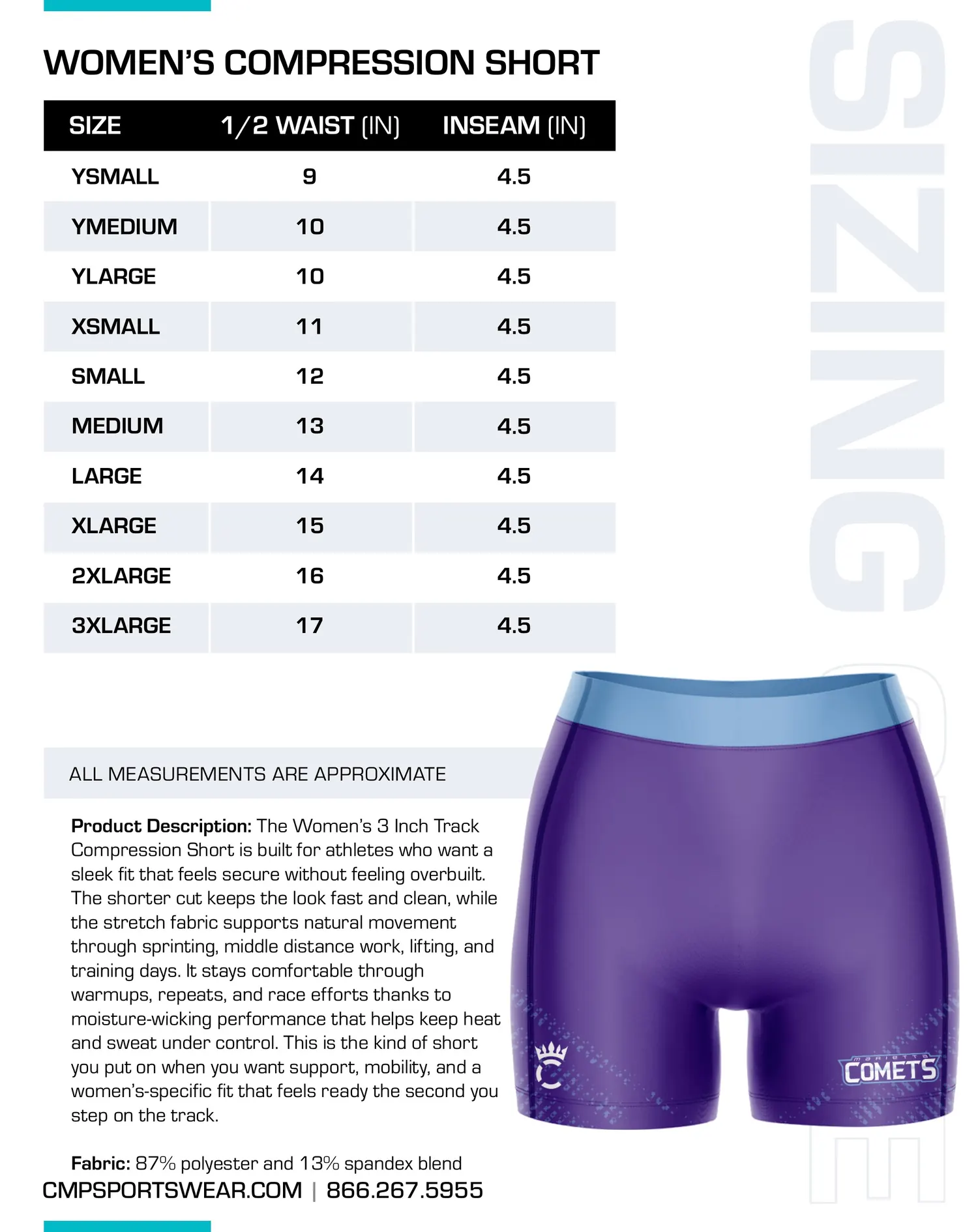 Women's Track & Field/XC Size Chart — page 5