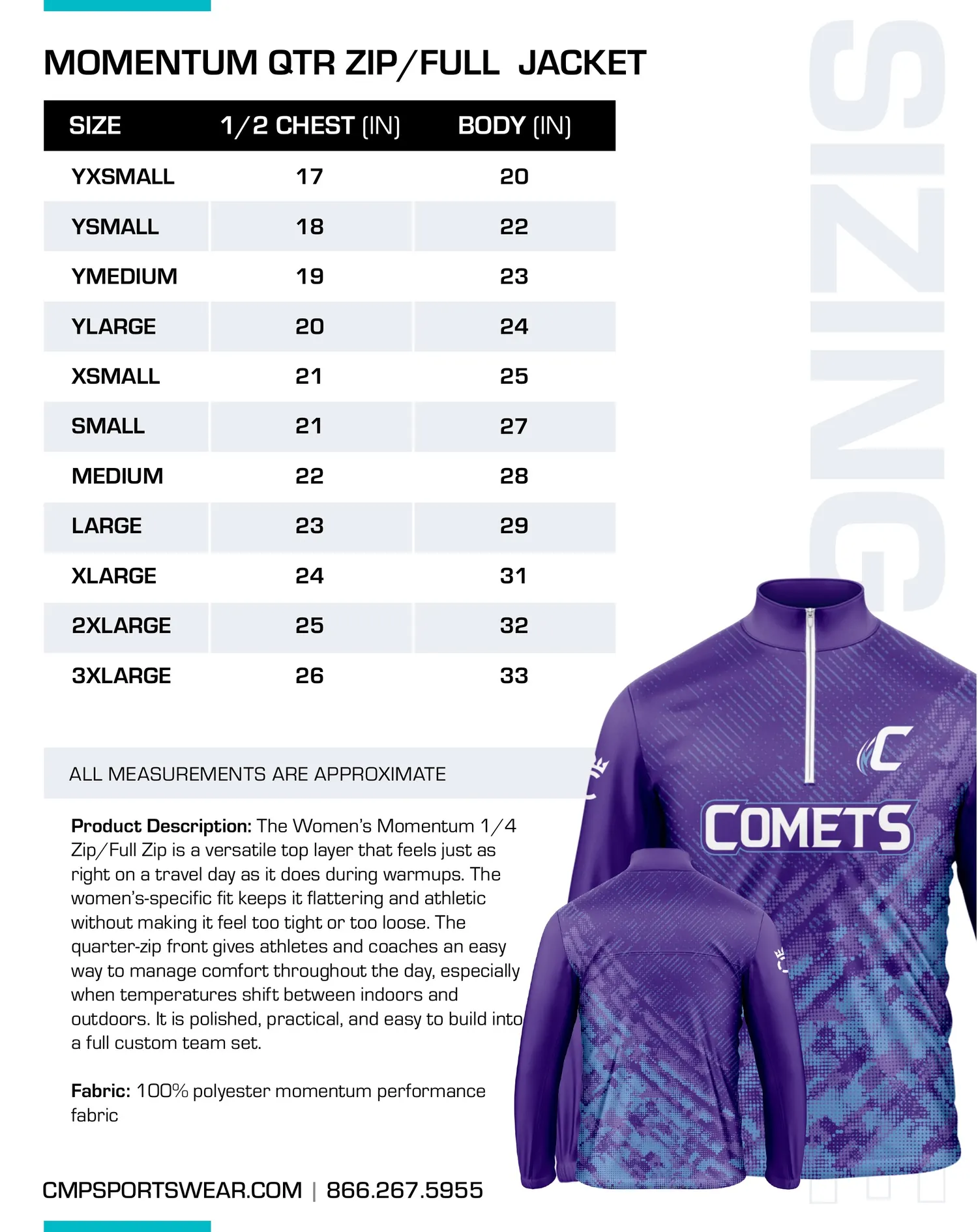 Women's Track & Field/XC Size Chart — page 9