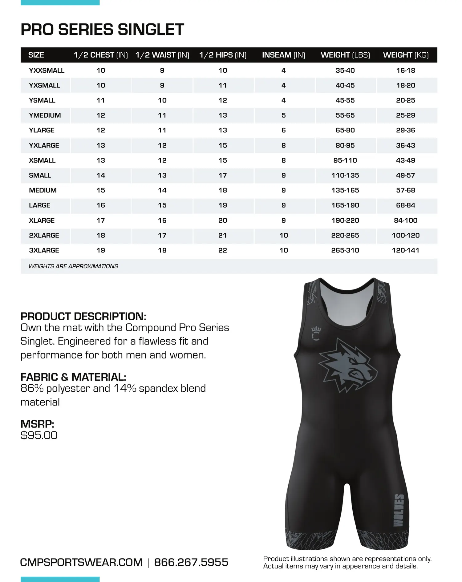 Men's Wrestling Size Chart — page 2