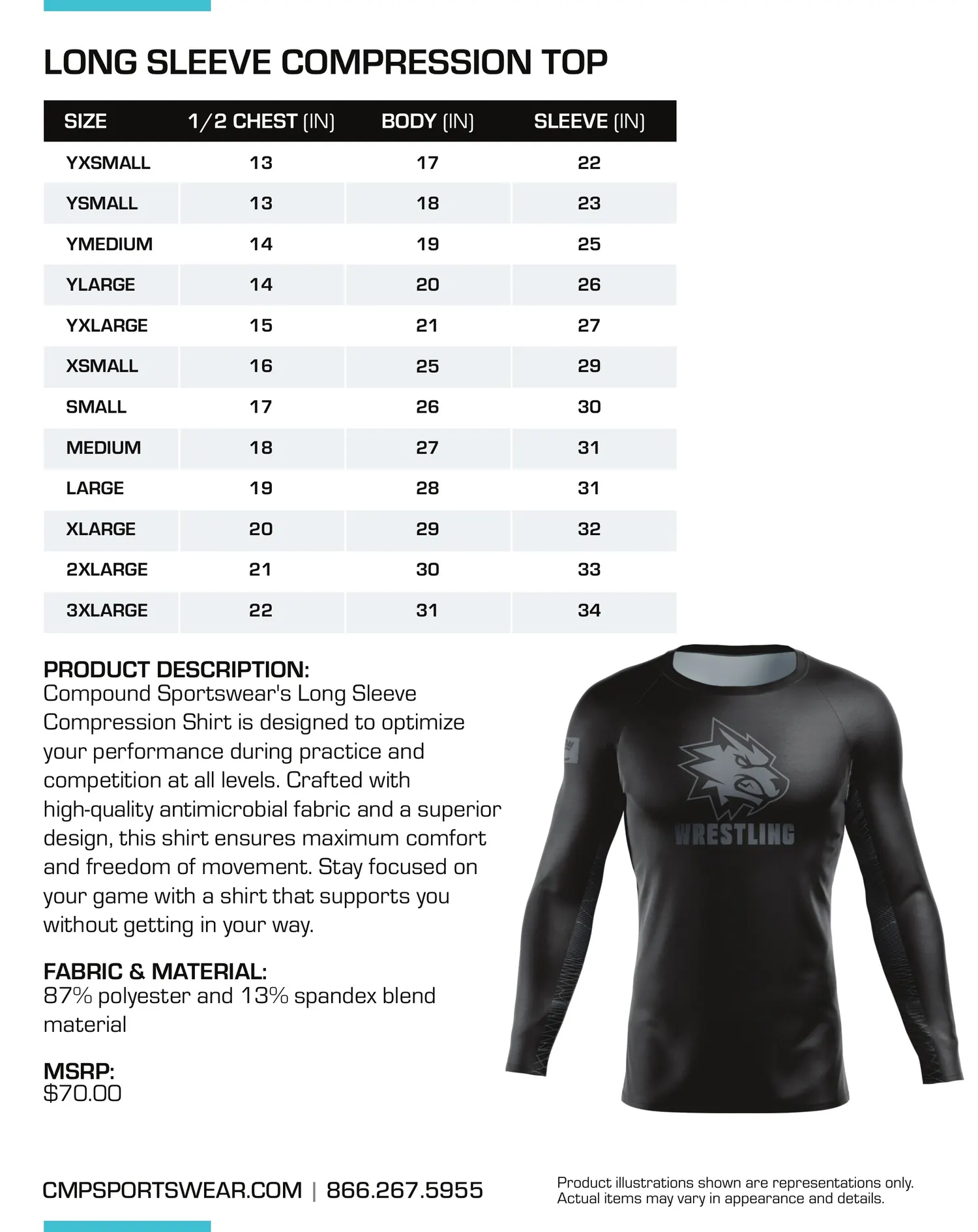 Men's Wrestling Size Chart — page 17