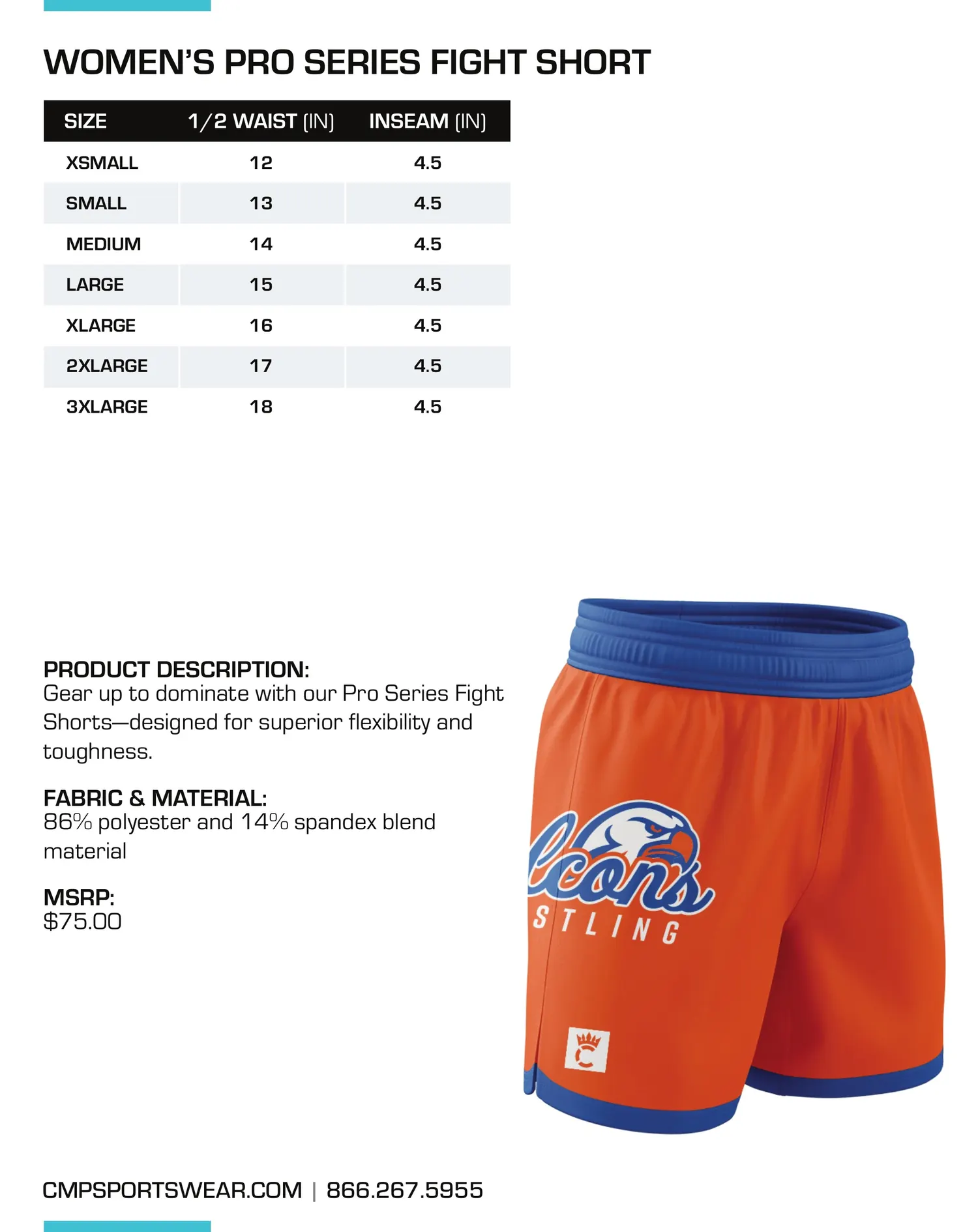 Women's Wrestling Size Chart — page 3