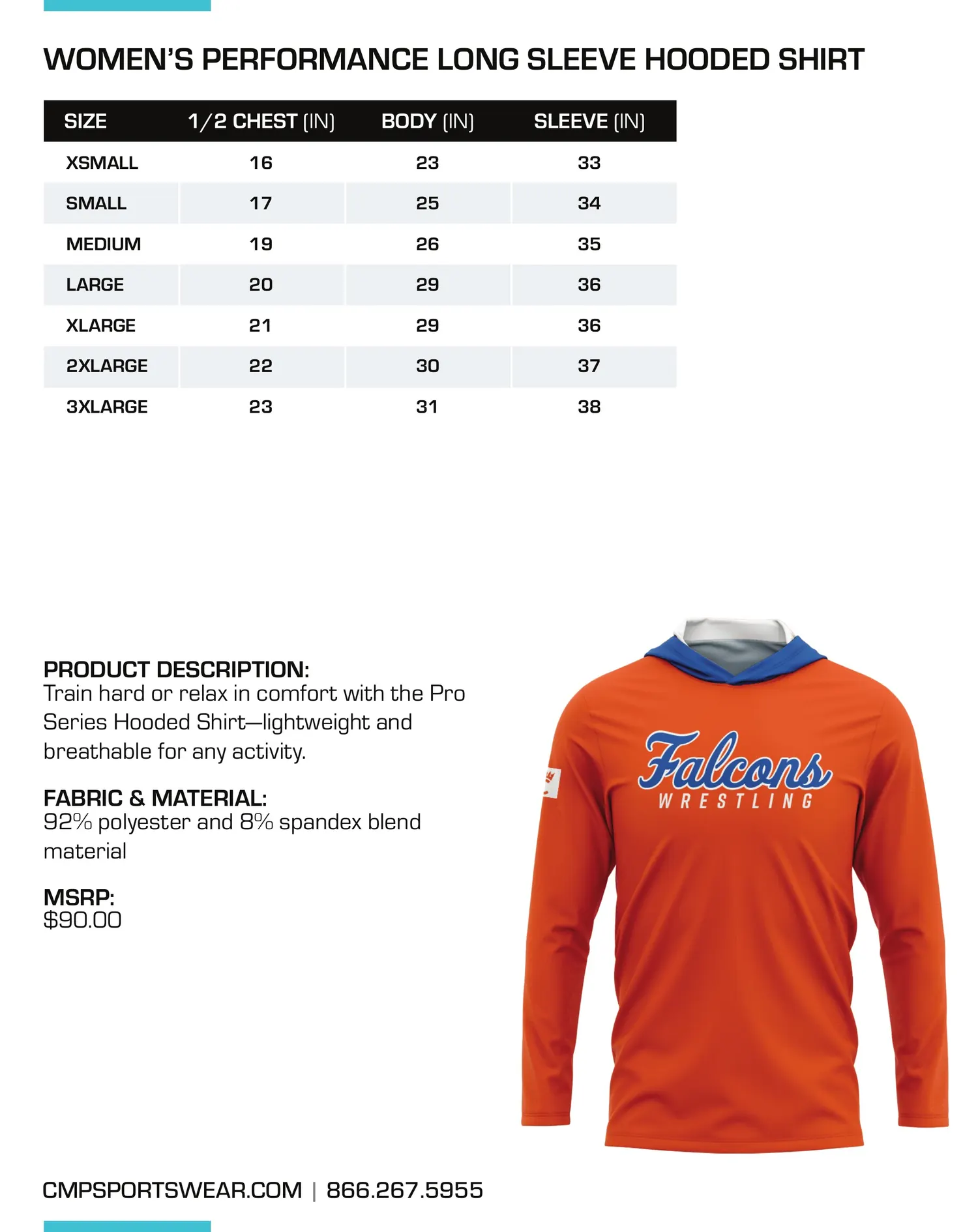Women's Wrestling Size Chart — page 7