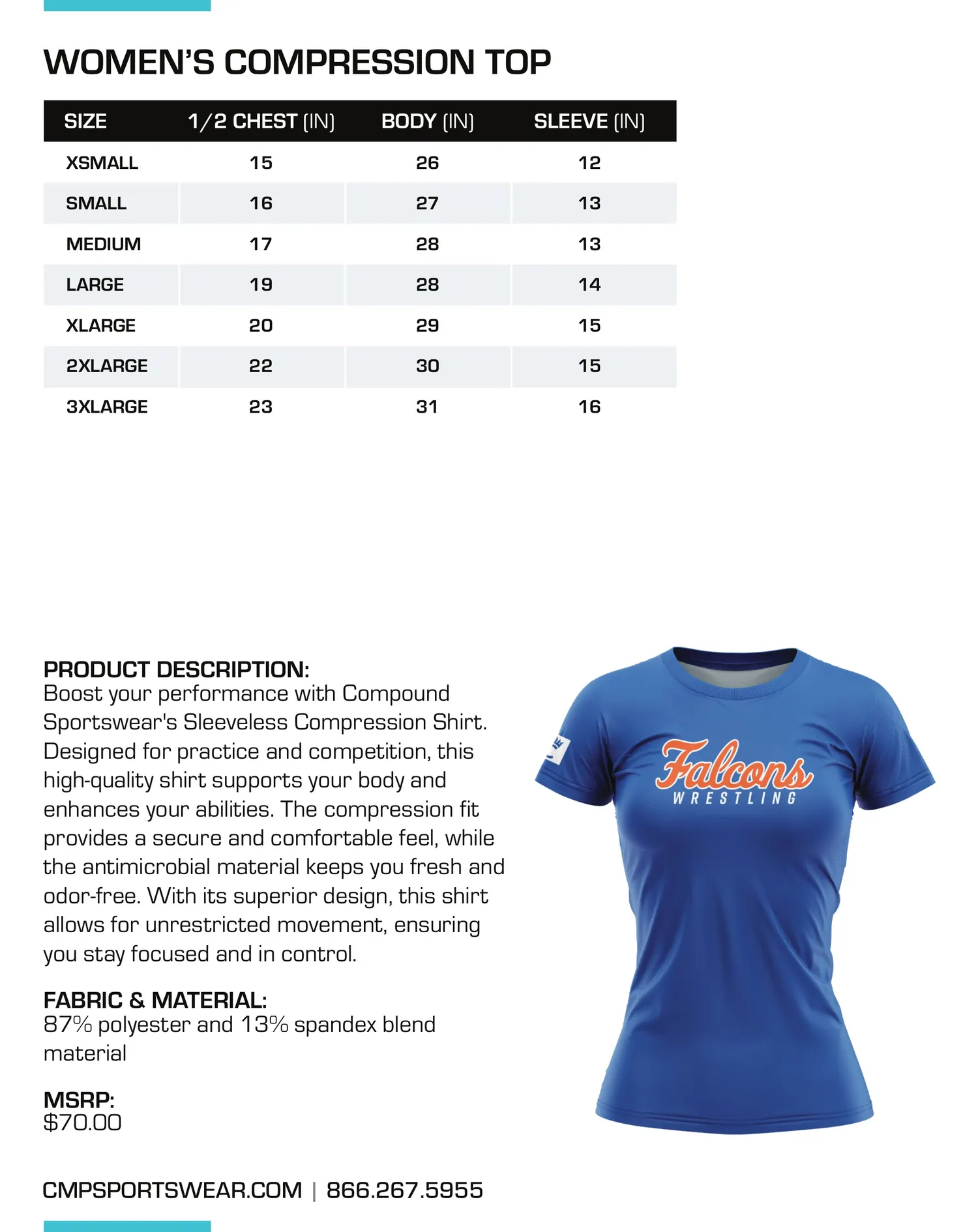 Women's Wrestling Size Chart — page 15