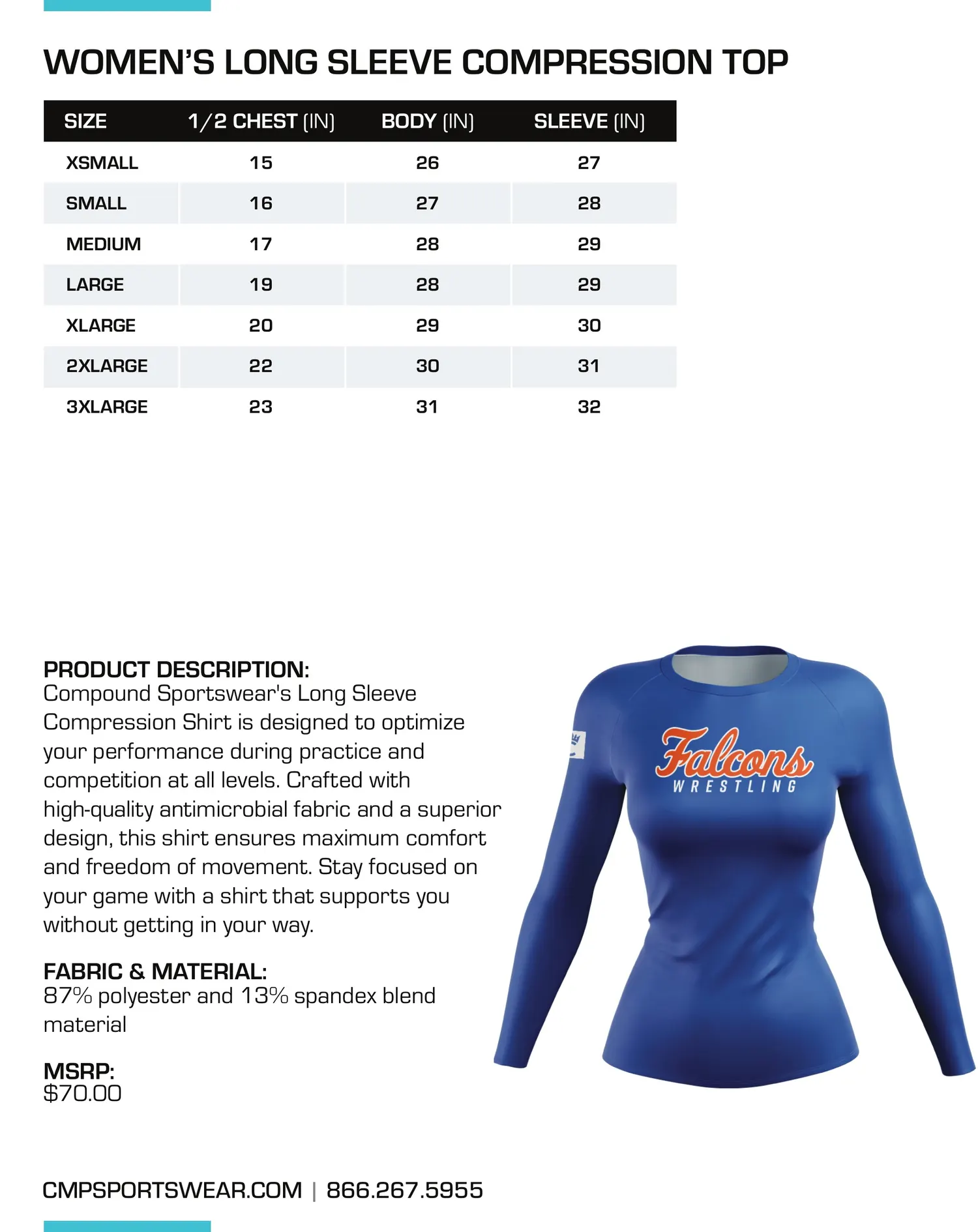 Women's Wrestling Size Chart — page 16