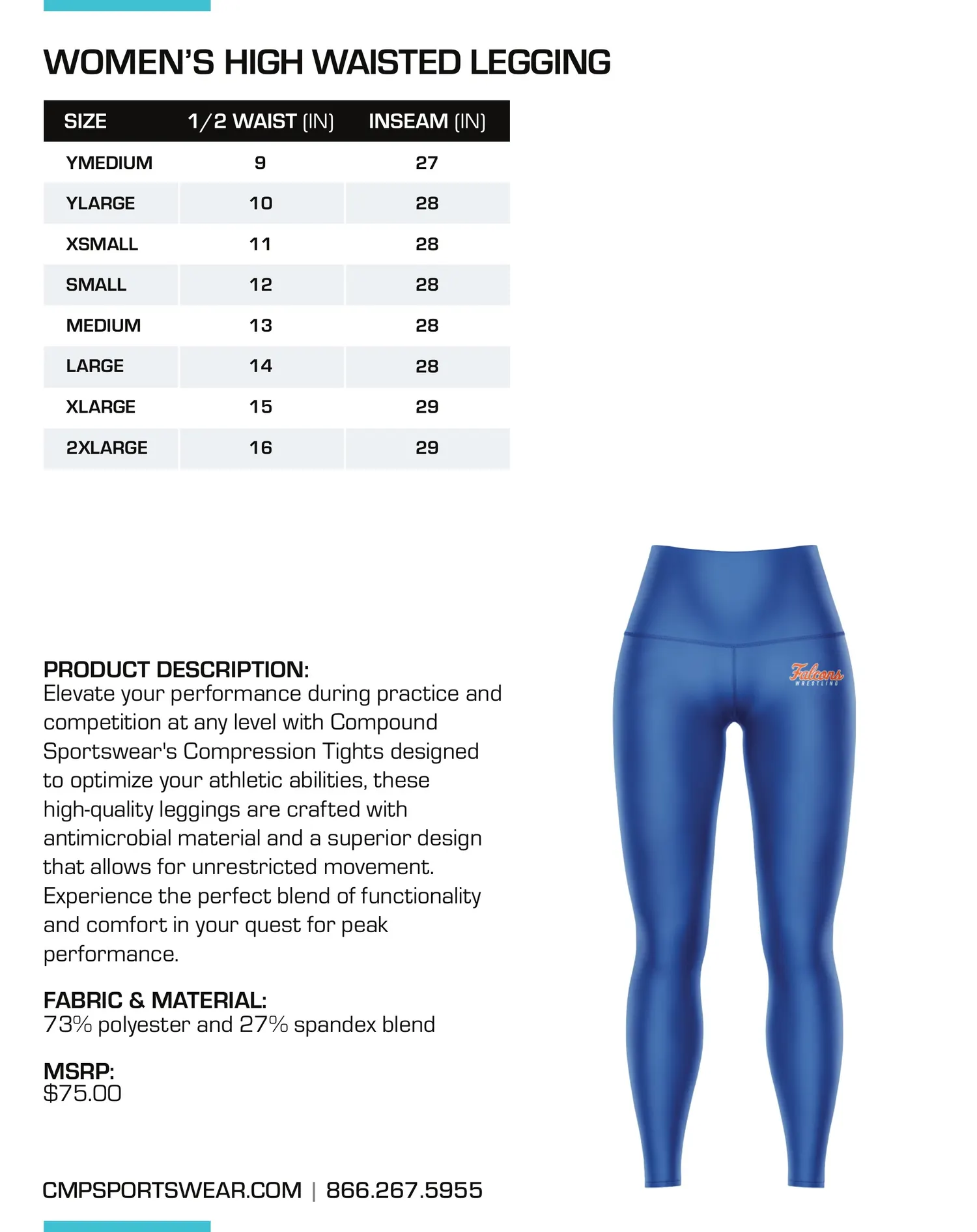 Women's Wrestling Size Chart — page 19